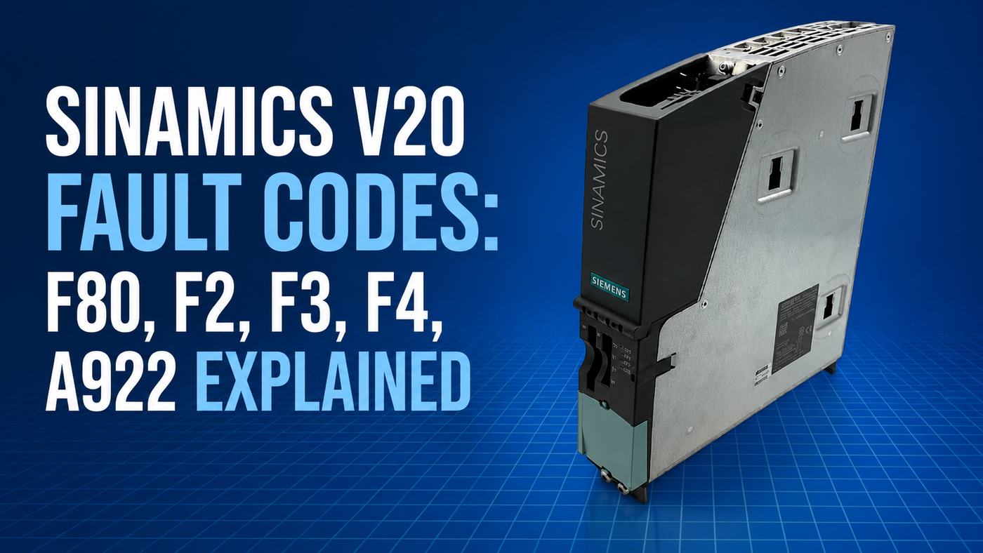Sinamics V20 Fault Codes: F80, F2, F3, F4, A922 Explained