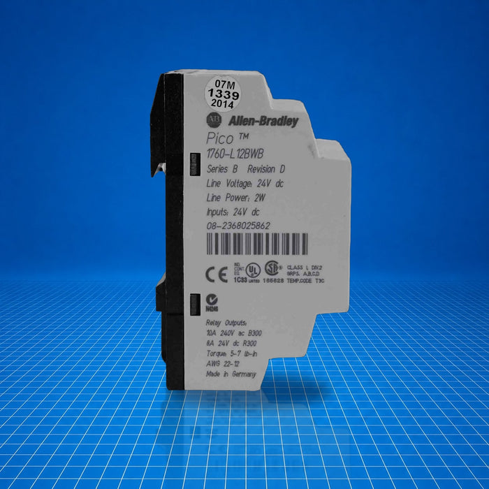 1760-L12BWB Allen Bradley industrial automation part - part number label view