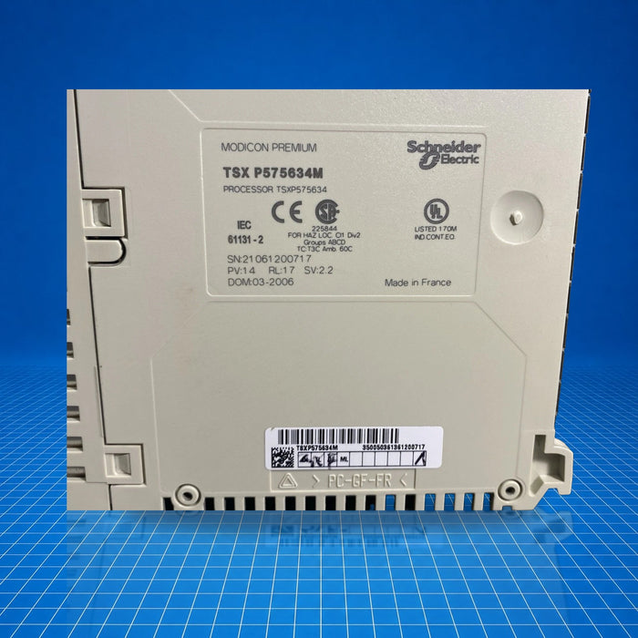 TSXP575634 Schneider industrial automation part - part number label view
