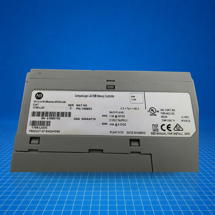 1768-L43 Allen Bradley industrial automation part - part number label view