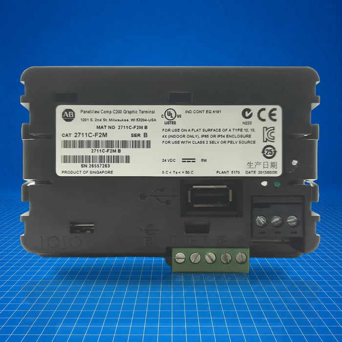 2711C-F2M Allen Bradley industrial automation part - part number label view