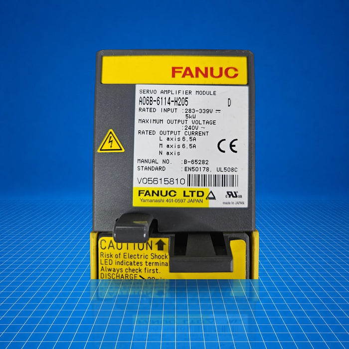 A06B-6114-H205 GE Fanuc industrial automation part - part number label view