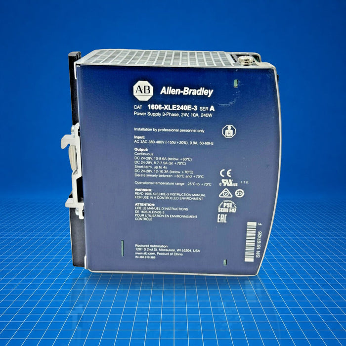 1606-XLE240E-3 Allen Bradley Power Supply - part number label view
