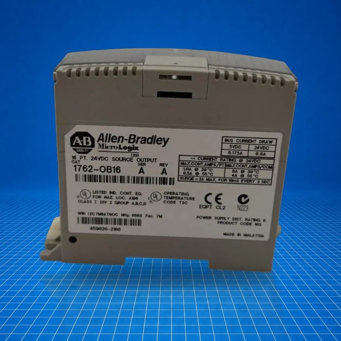 1762-OB16 Allen Bradley PLC - part number label view