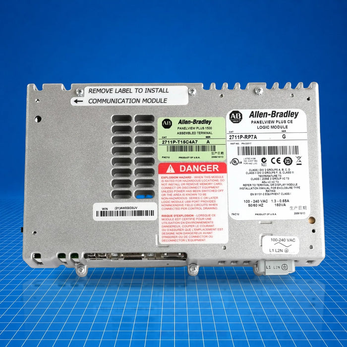 2711P-RP7 Allen Bradley industrial automation part - part number label view