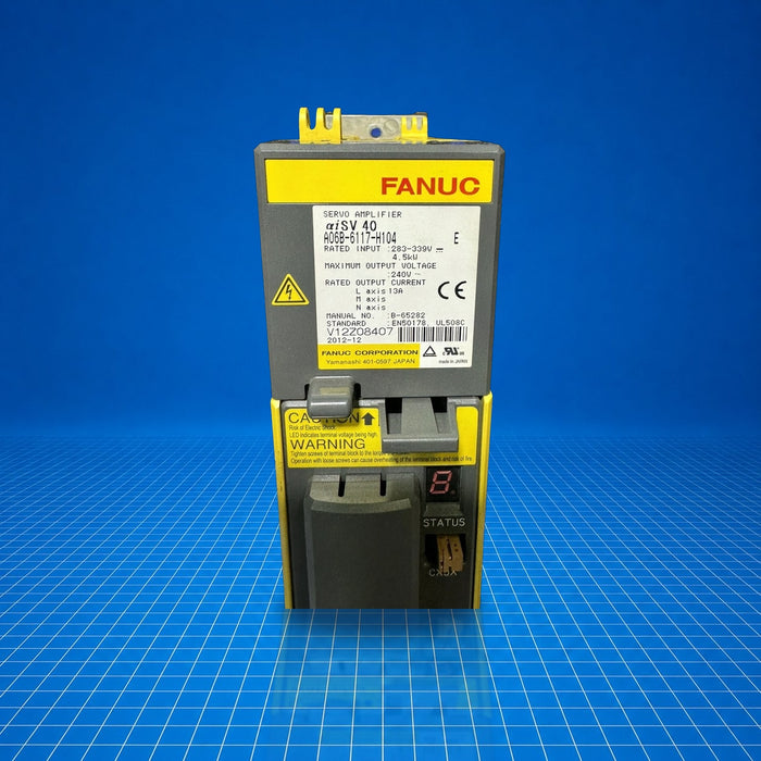 A06B-6117-H104 GE Fanuc industrial automation part - part number label view