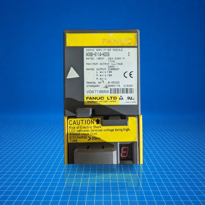 A06B-6114-H209 GE Fanuc industrial automation part - part number label view