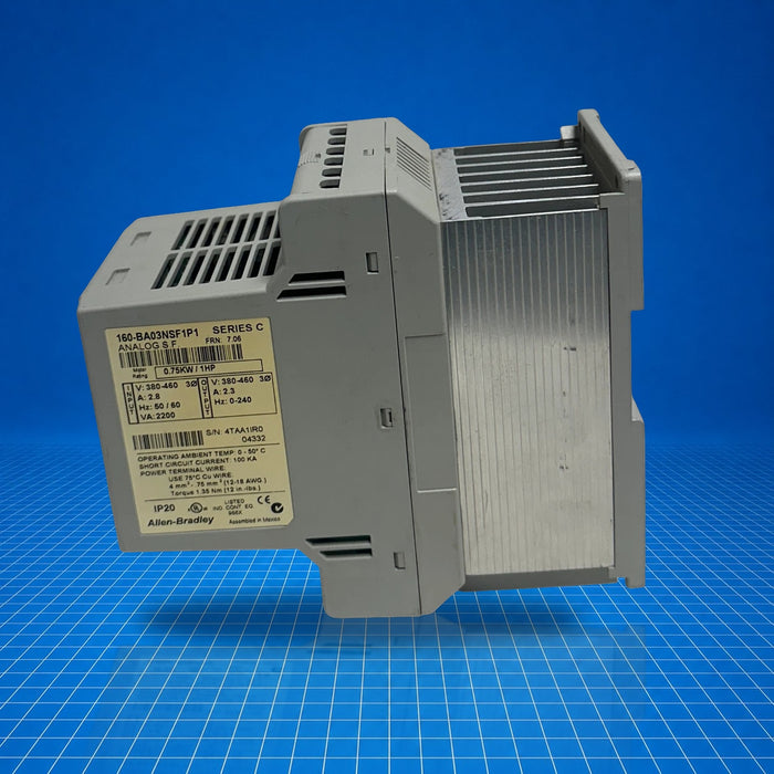 160-BA03NSF1P1 Allen Bradley industrial automation part - part number label view