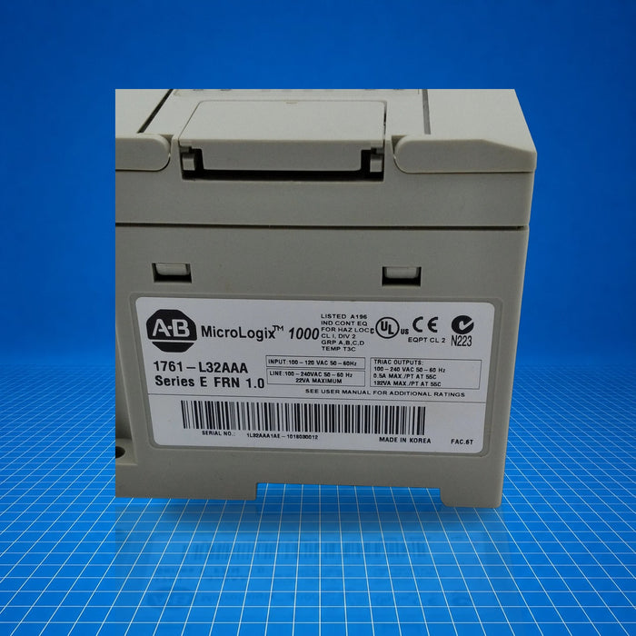 1761-L32AAA Allen Bradley industrial automation part - part number label view