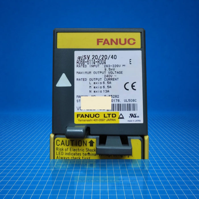 A06B-6114-H304 GE Fanuc industrial automation part - part number label view