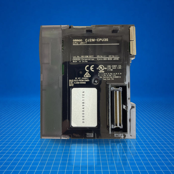 CJ2M-CPU35 Omron industrial automation part - part number label view