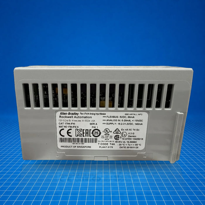 1794-IF4I Allen Bradley PLC - part number label view