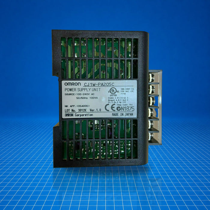 CJ1W-PA205C Omron industrial automation part - part number label view
